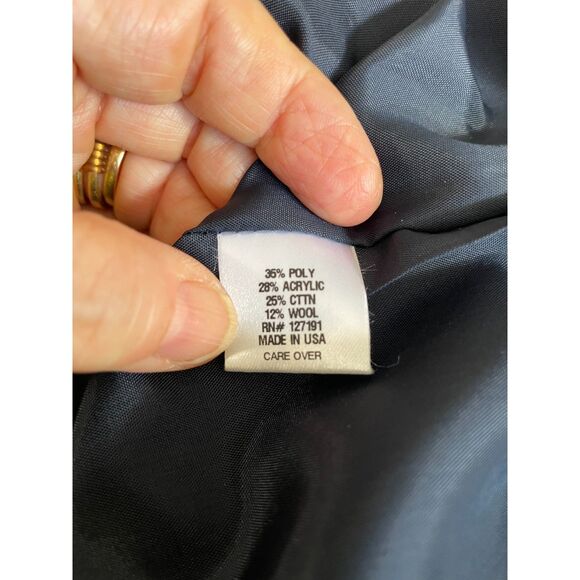 Jana Kos Blue Gray Abstract Print Skirt Size 6 Made in USA Tulip Style EUC - Picture 4 of 5